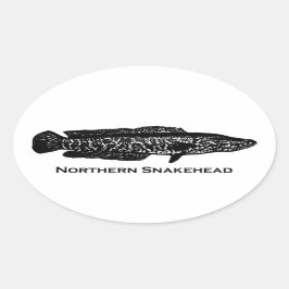 Pegatina Ovalada Snakehead septentrional