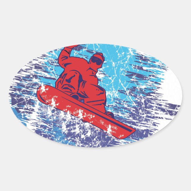 Pegatina Ovalada Snowboarder de Guay (Anverso)