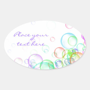 Pegatina Ovalada Soap Bubbles