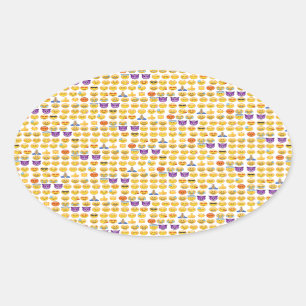 Pegatina Ovalada sobrecarga de emoji