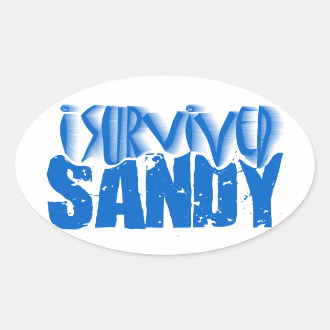Pegatina Ovalada sobreviví a SANDY (Anverso)