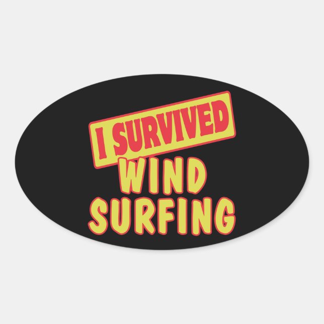 PEGATINA OVALADA SOBREVIVIR EL WINDSURF (Anverso)