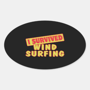 PEGATINA OVALADA SOBREVIVIR EL WINDSURF