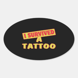 PEGATINA OVALADA SOBREVIVIRÉ UN TATTOO