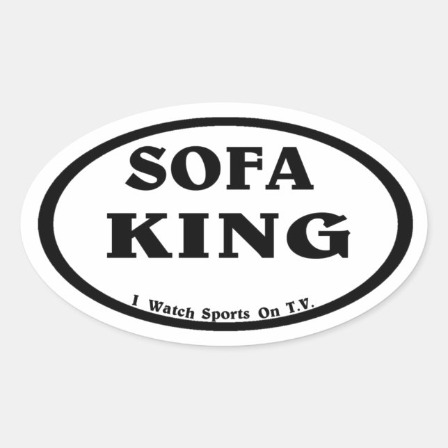 Pegatina Ovalada Sofa King, Nonrunner. (Anverso)