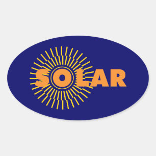Pegatina Ovalada Solar Power Sun