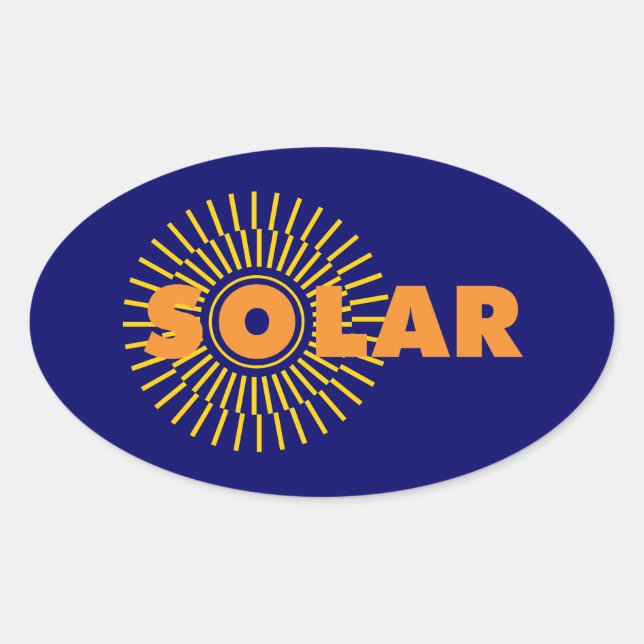 Pegatina Ovalada Solar Power Sun (Anverso)