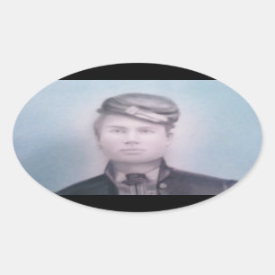 Pegatina Ovalada Soldado de la guerra civil