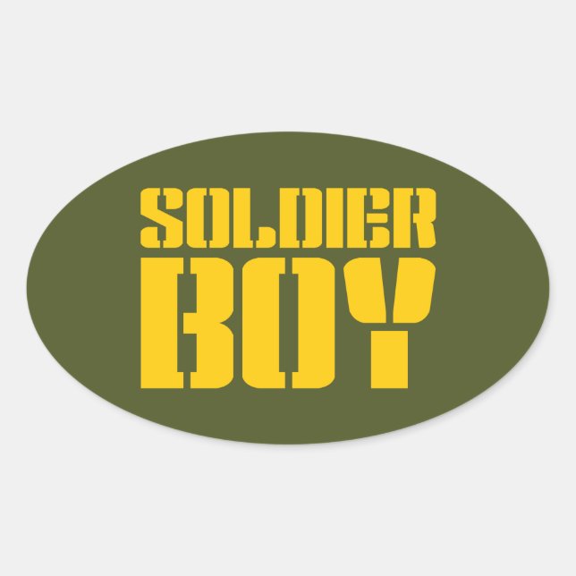 PEGATINA OVALADA SOLDIER BOY (Anverso)
