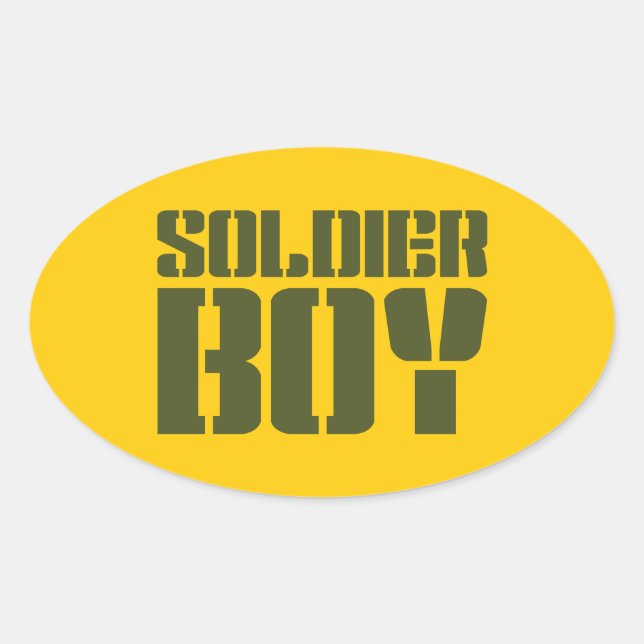 PEGATINA OVALADA SOLDIER BOY (Anverso)