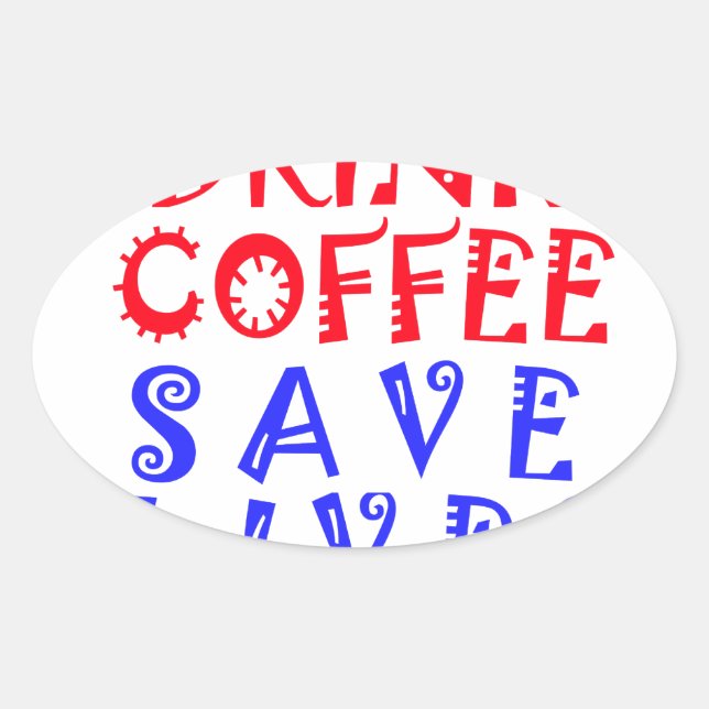 Pegatina Ovalada Solo quiero tomar café (Anverso)