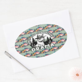 Pegatina Ovalada Sólo Se Puede Evitar El Bosque Dramático Lama