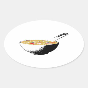 Pegatina Ovalada sopa de aleta de tiburón