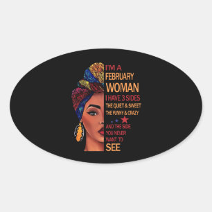 Pegatina Ovalada Soy una mujer de febrero