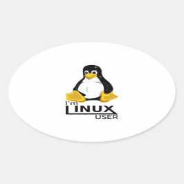 Pegatina Ovalada Soy usuario de Linux