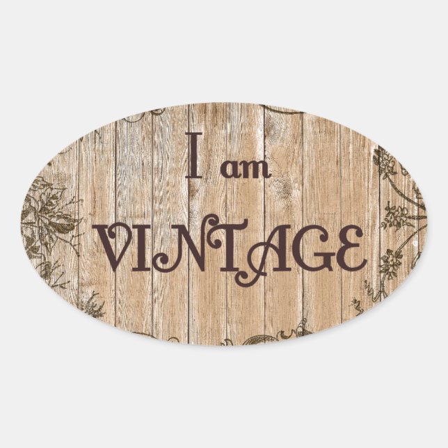 Pegatina Ovalada Soy Vintage (Anverso)