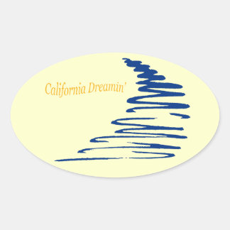 Pegatina Ovalada Squiggly Lines_California Dreamin'_Aqua