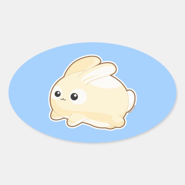 Pegatina Ovalada Sr. Bunny (Anverso)