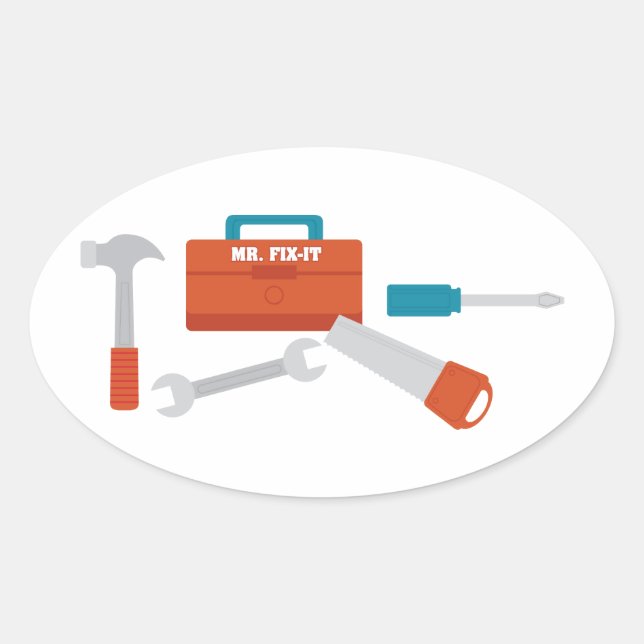 Pegatina Ovalada Sr. Fix-It (Anverso)