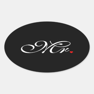 Pegatina Ovalada Sr. Husband Groom Sus Hers Nuevos Caminos