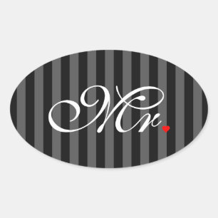 Pegatina Ovalada Sr. Husband Groom Sus Hers Nuevos Caminos