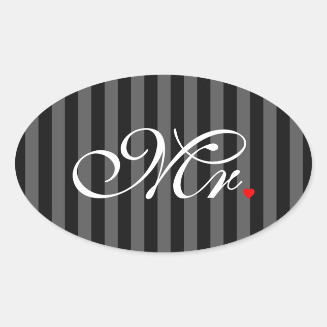 Pegatina Ovalada Sr. Husband Groom Sus Hers Nuevos Caminos (Anverso)