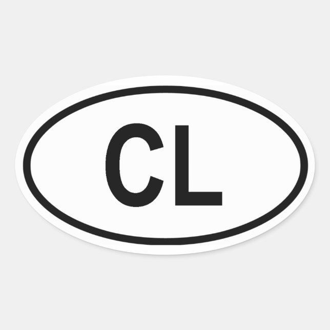 Pegatina Ovalada Sri Lanka "CL" (Anverso)