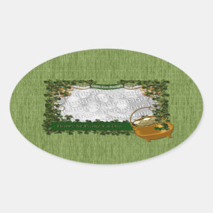 Pegatina Ovalada St Patricks - AGREGAR TU FOTO - Marco Shamrock