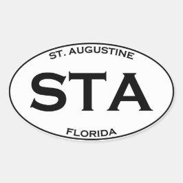 Pegatina Ovalada STA - St. Augustine Florida