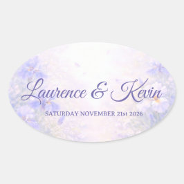 Pegatina Ovalada Sticker Ovale Elegant Botanical Wedding