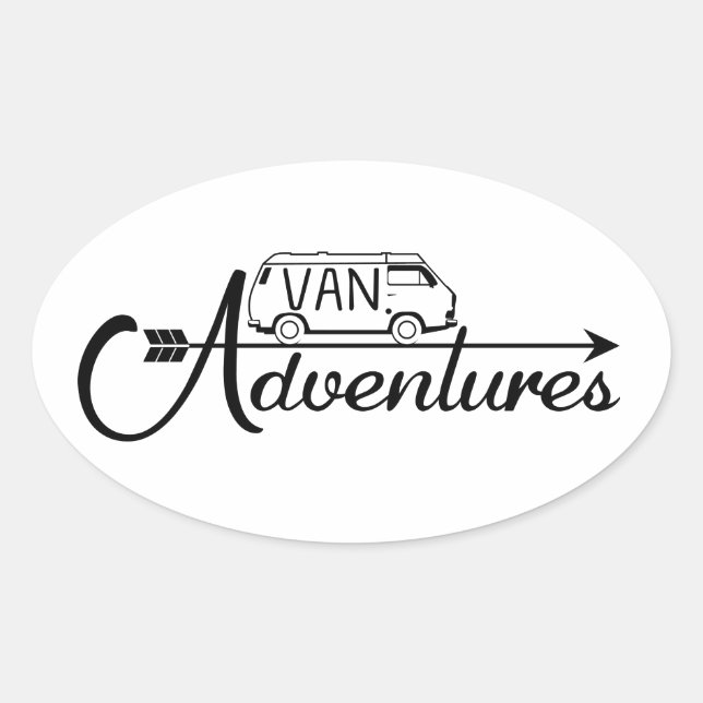 Pegatina Ovalada Sticker Van Adventures x4 (Anverso)