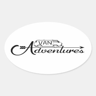 Pegatina Ovalada Sticker Van Adventures x4
