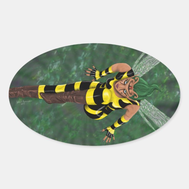 Pegatina Ovalada Stinger Oval (Anverso)