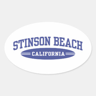 Pegatina Ovalada Stinson Beach California
