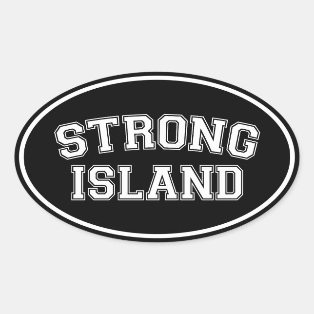 Pegatina Ovalada Strong Island, NYC, EE.UU. (Anverso)