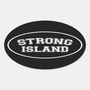Pegatina Ovalada Strong Island, NYC, EE.UU.