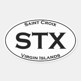 Pegatina Ovalada STX - Islas Vírgenes de Santa Cruz - Oval estilo e