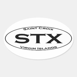 Pegatina Ovalada STX - Islas Vírgenes de Santa Cruz - Oval estilo e