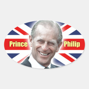 Pegatina Ovalada Su Alteza Real el Príncipe Philip - ¡Super!