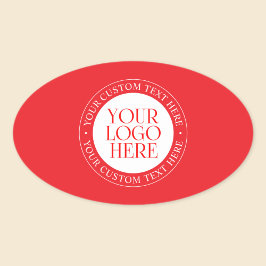 Pegatina Ovalada Su logotipo u otra imagen | Navidades Rojo y Blanc