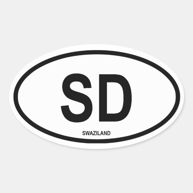 Pegatina Ovalada Suazilandia (Anverso)