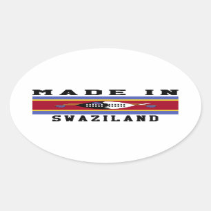 Pegatina Ovalada Suazilandia En Diseño