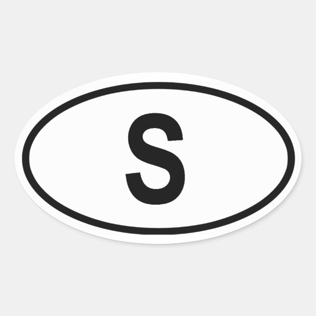 Pegatina Ovalada Suecia "S" (Anverso)
