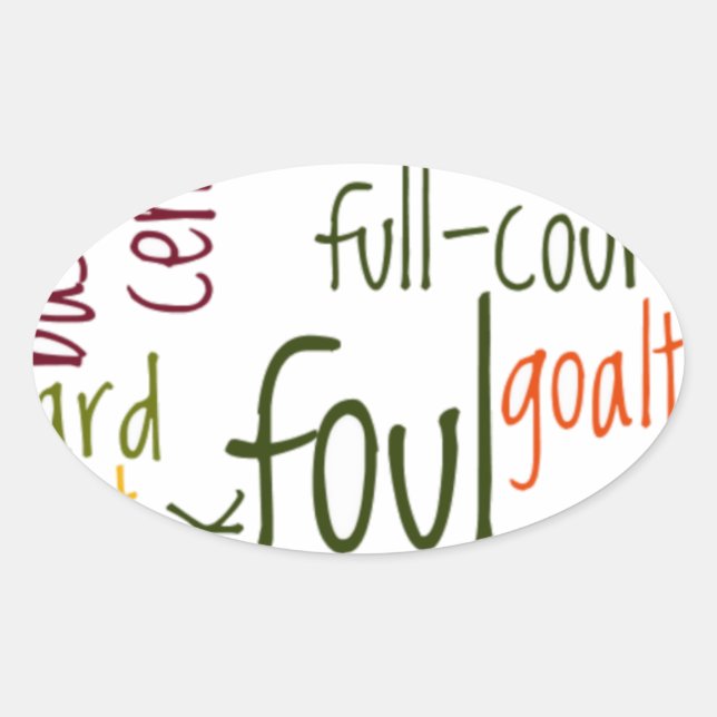 Pegatina Ovalada Sueños de soltar: Baloncesto - Juego de Campeones (Anverso)