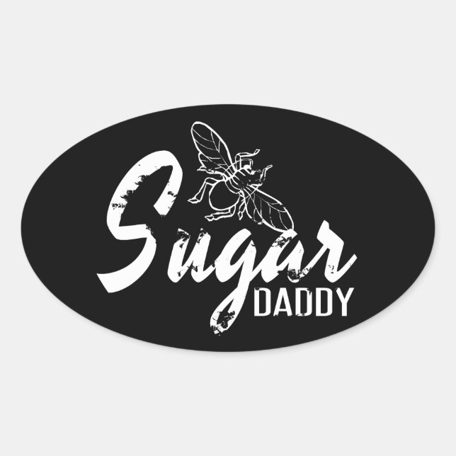 Pegatina Ovalada Sugar Papi (Anverso)