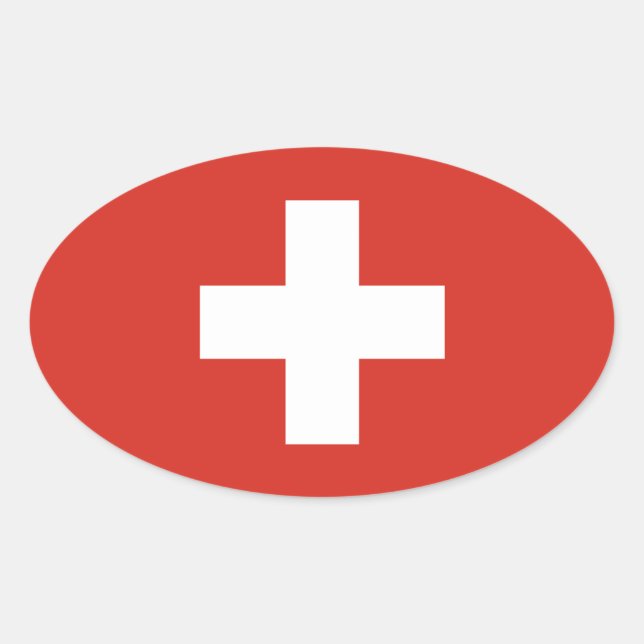 Pegatina Ovalada Suiza (Anverso)
