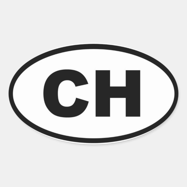 Pegatina Ovalada Suiza - CH - European (Anverso)
