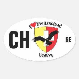 Pegatina Ovalada Suiza Suisse Svizzera Svizra Switzerland pegamento