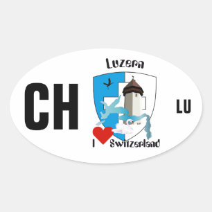 Pegatina Ovalada Suiza Suisse Svizzera Svizra Switzerland pegamento