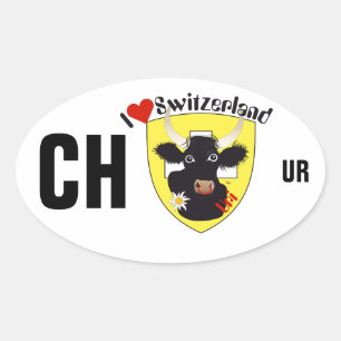 Pegatina Ovalada Suiza Suisse Svizzera Svizra Switzerland pegamento